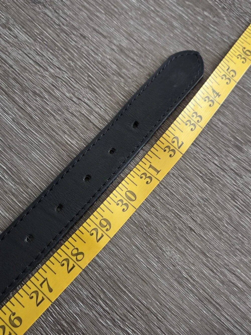 GUESS Men's Black Leather Belt with Antique Brass Buckle - 35